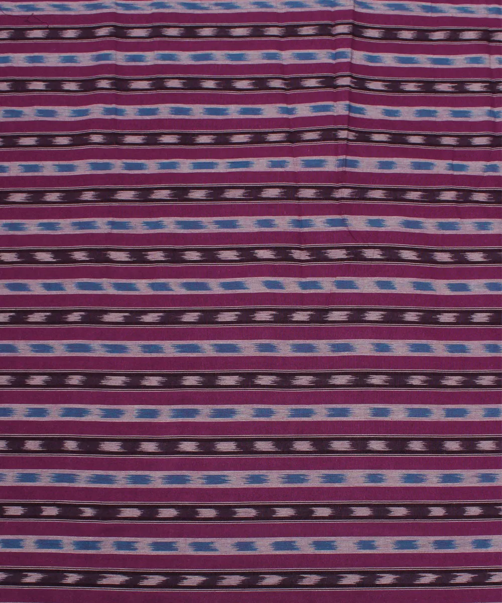 0.48m Purple multi stripes handwoven cotton ikat fabric