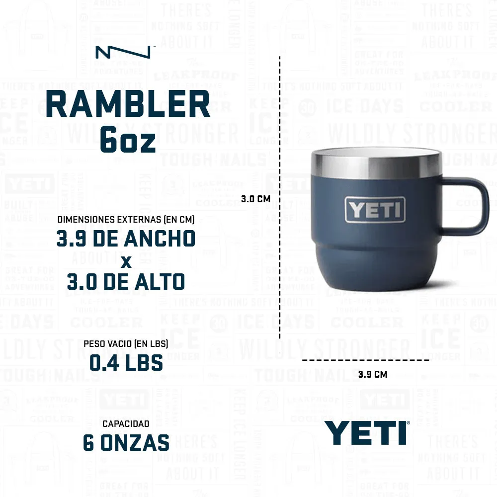 21071501862 TAZA RAMBLER 6oz STACKABLE 2 PIEZAS NEGRO MARCA YETI