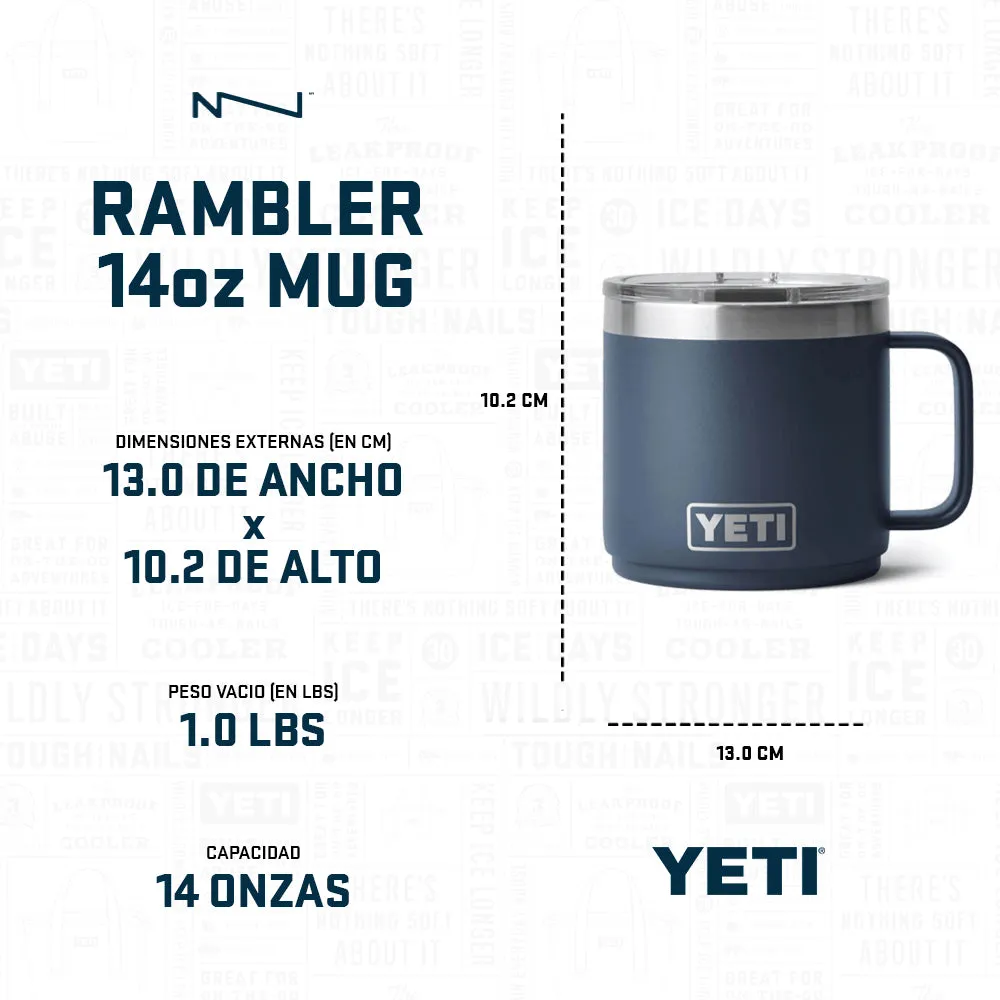 21071502435 TAZA RAMBLER 14oz MUG 2.0 TAPA MAGNETICA CAMP GREEN MARCA YETI