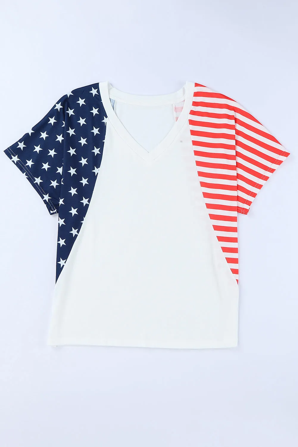 4th of July Shirts for Women V Neck US Stars and Stripes Tee