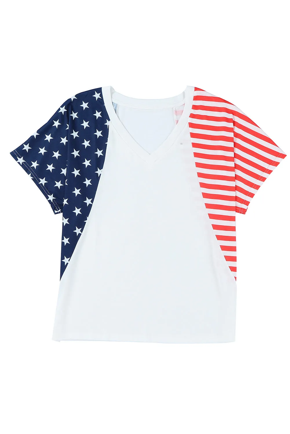 4th of July Shirts for Women V Neck US Stars and Stripes Tee