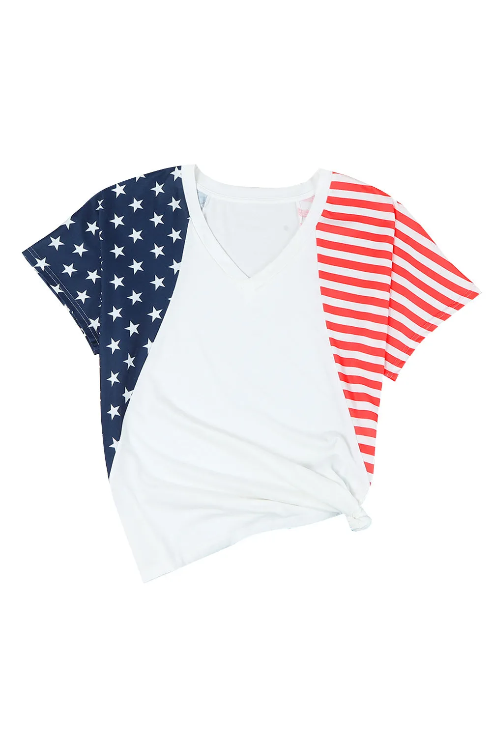 4th of July Shirts for Women V Neck US Stars and Stripes Tee