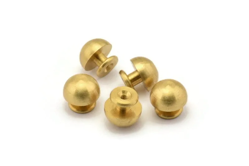 5 Raw Brass Drawer Handles , (14x14.5mm) K209