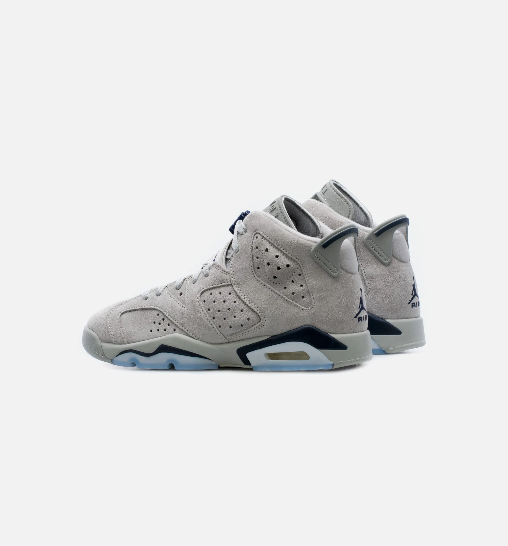 Georgetown Air Jordan 6 Retro Grade School Lifestyle Shoes - Grey/Navy Blue | Free Shipping