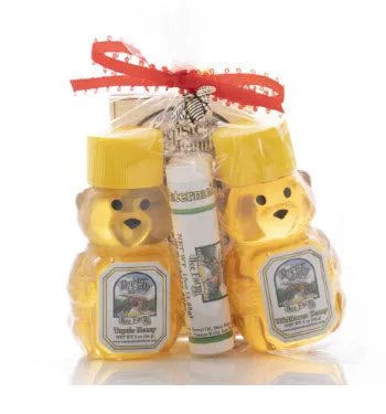 All Natural Honey and Lip Balm Gift Set: Tupelo and Wildflower Honey