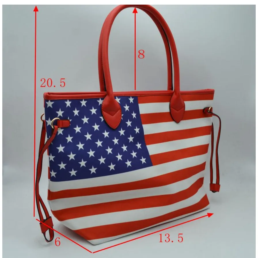 American Flag Tote - white