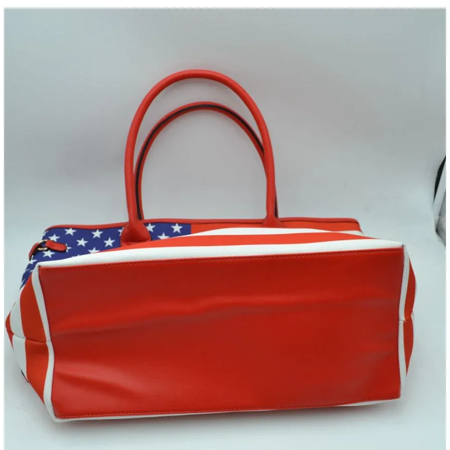 American Flag Tote - white