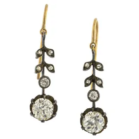 Antique Diamond Drop Earrings