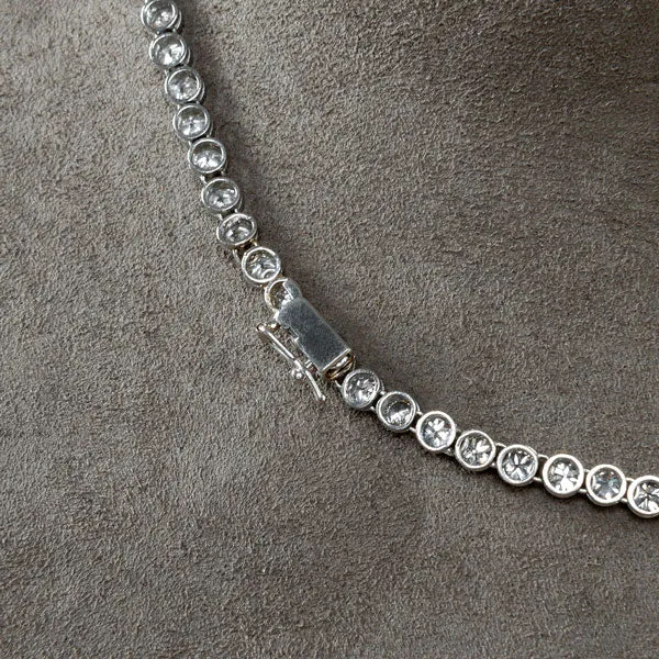 Art Deco Bezel Set Diamond Necklace