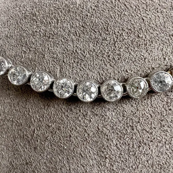 Art Deco Bezel Set Diamond Necklace