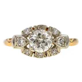 Art Deco Diamond Engagement Ring, Old Euro 0.71ct.