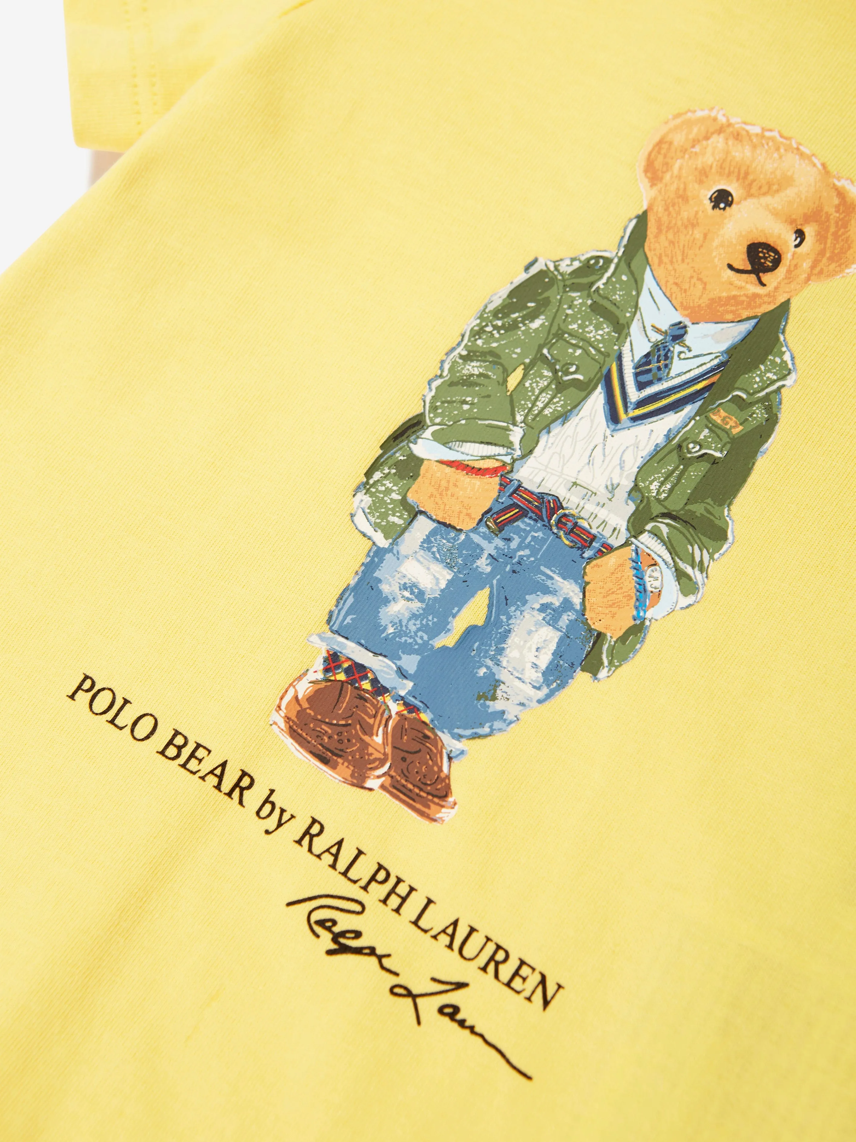 Baby Boys Bear Romper in Yellow