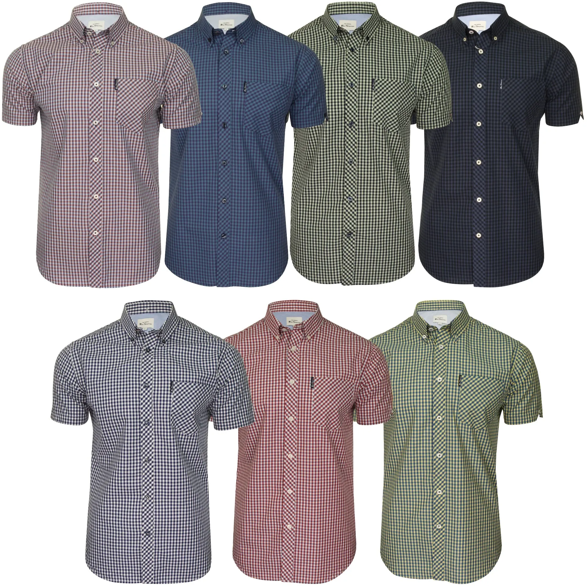 Ben Sherman Mens Signature Gingham Shirt - Short Sleeved