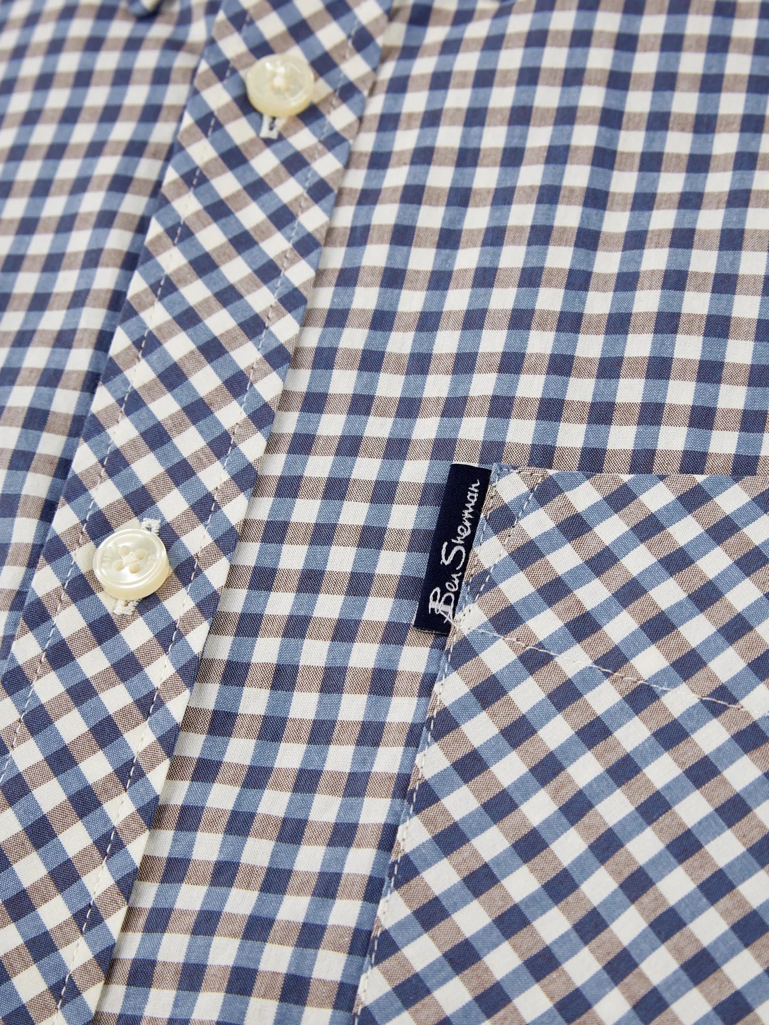 Ben Sherman Mens Signature Gingham Shirt - Short Sleeved