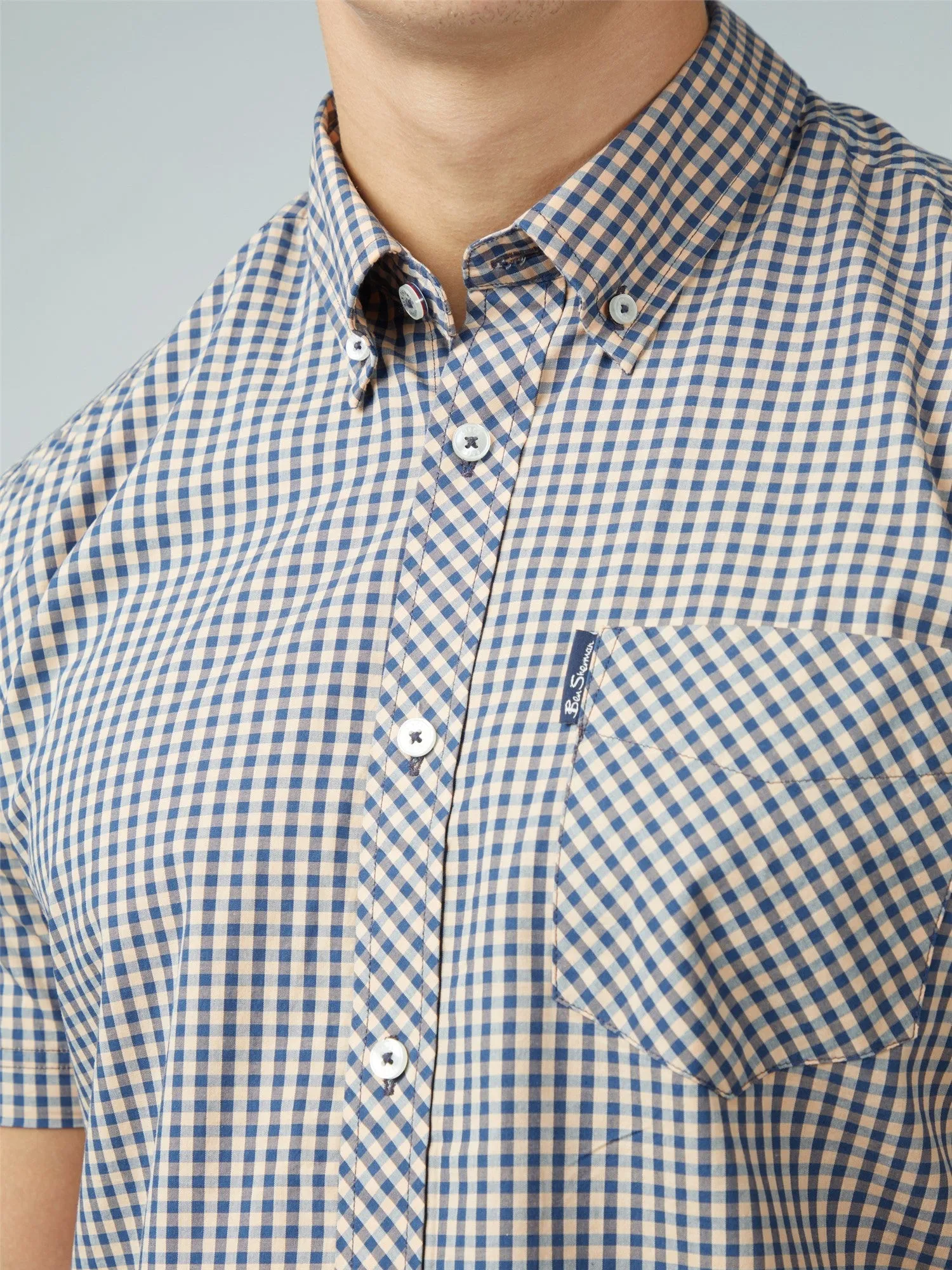 Ben Sherman Mens Signature Gingham Shirt - Short Sleeved