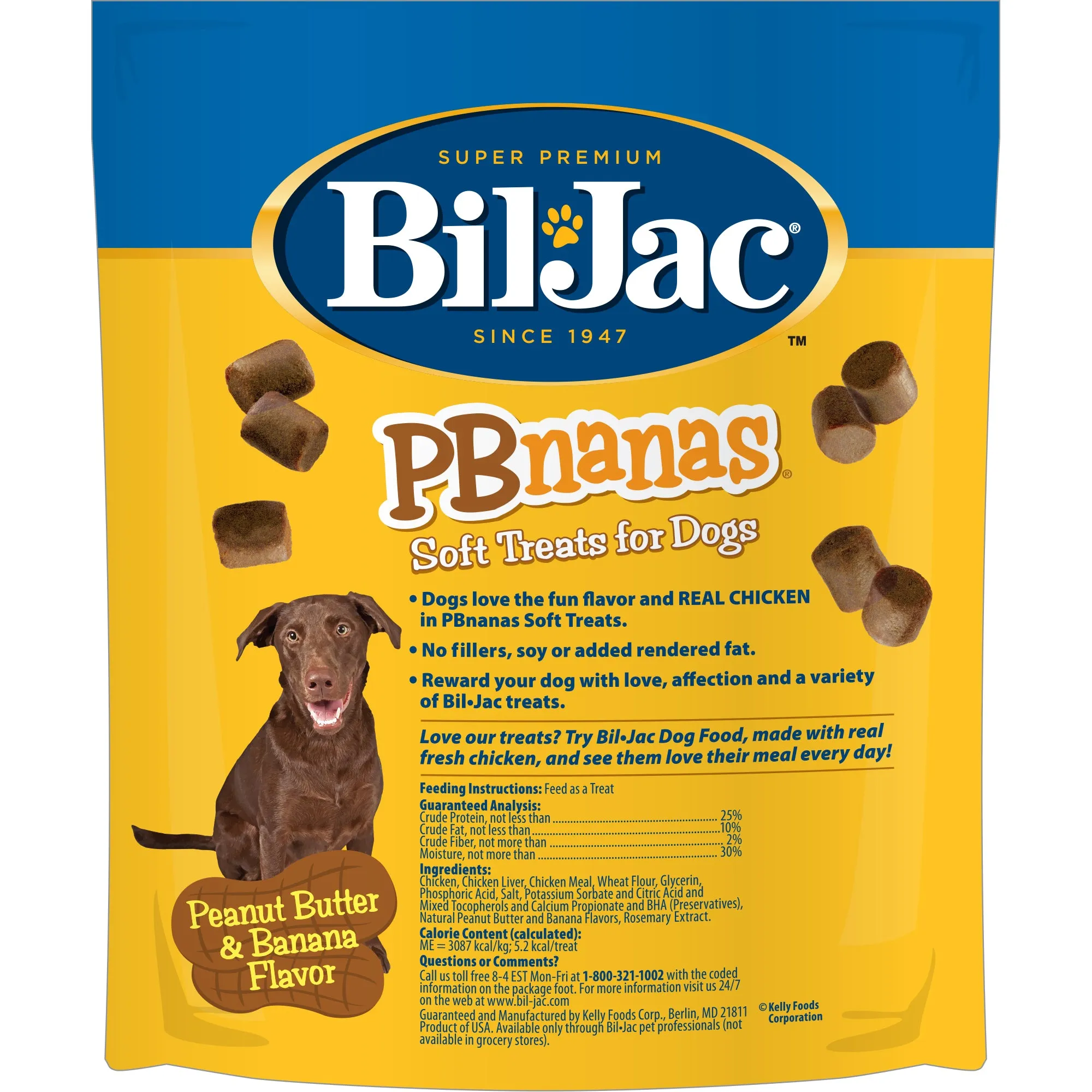 Bil-Jac 10 oz PBnanas Dry Dog Treat