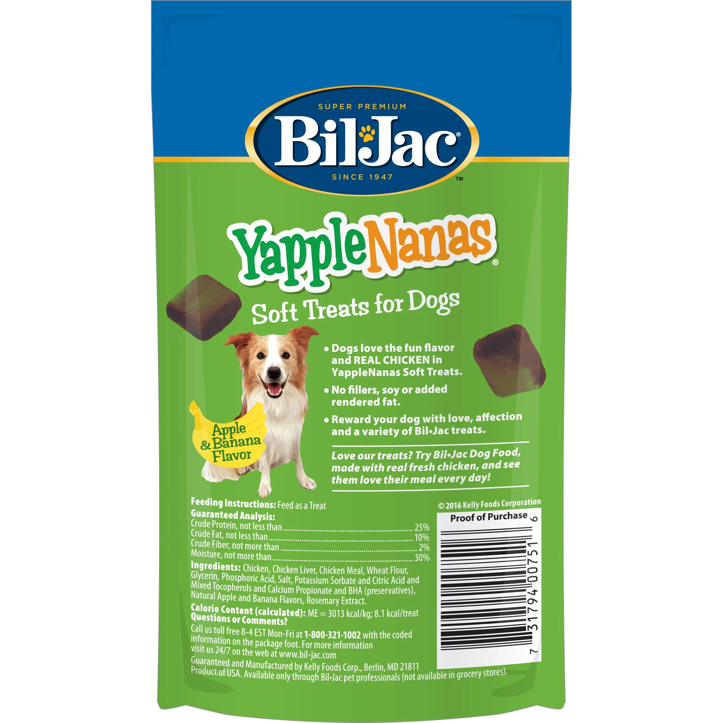 Bil-Jac 4 oz YappleNanas Dry Dog Treat