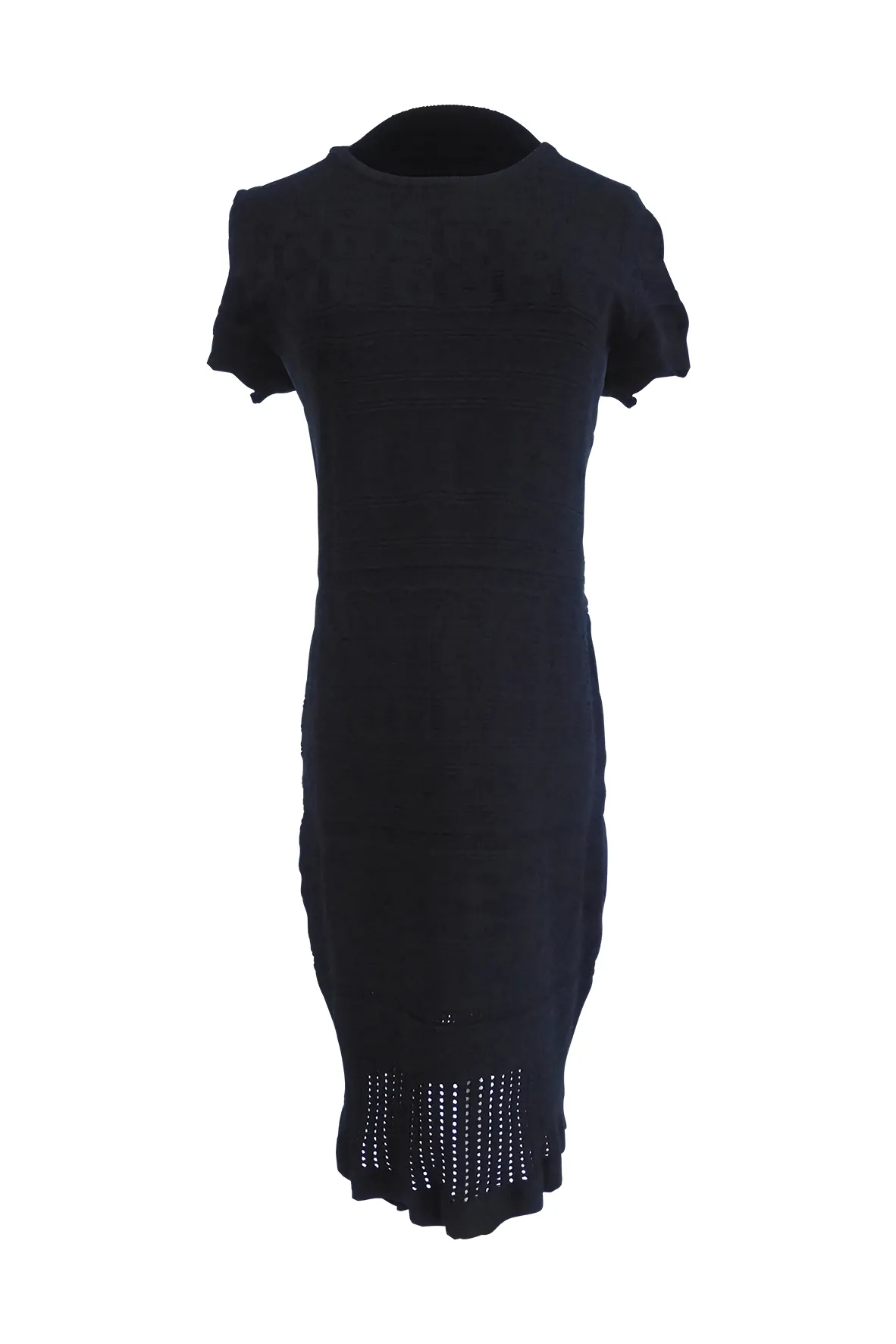 Black Cuts Rayon Dress