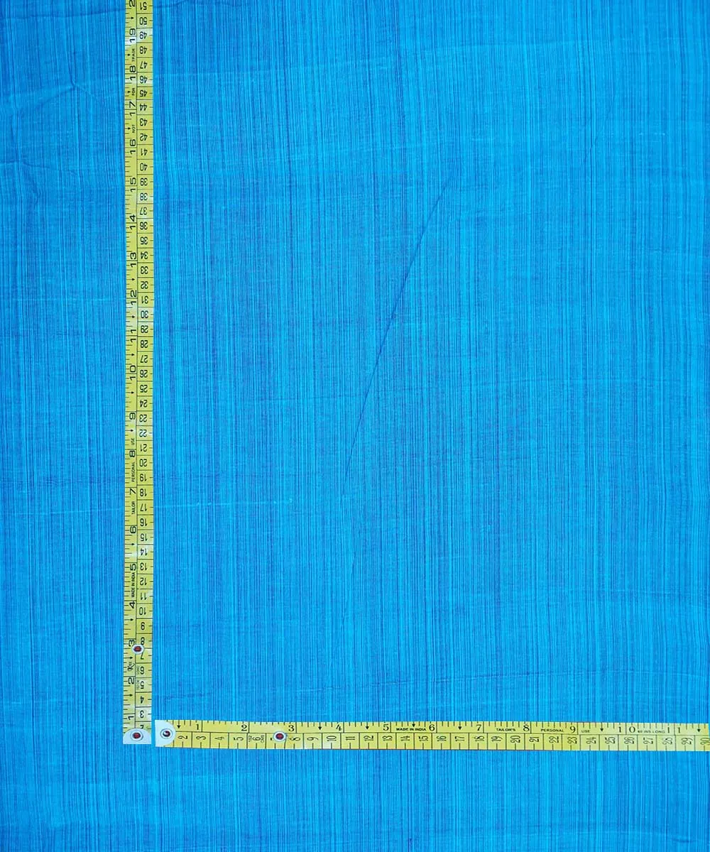 Blue handwoven cotton stripes mangalgiri fabric