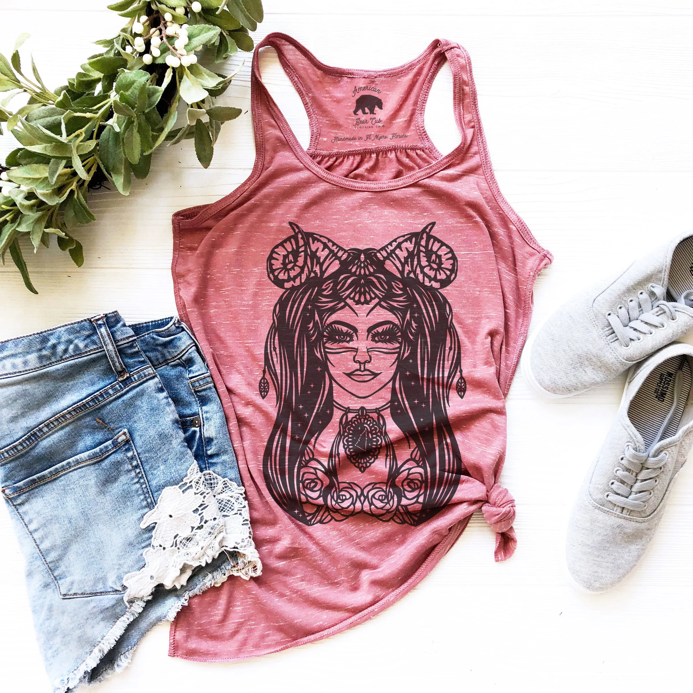 Capricorn Zodiac & Astrology flowy racerback tank tops