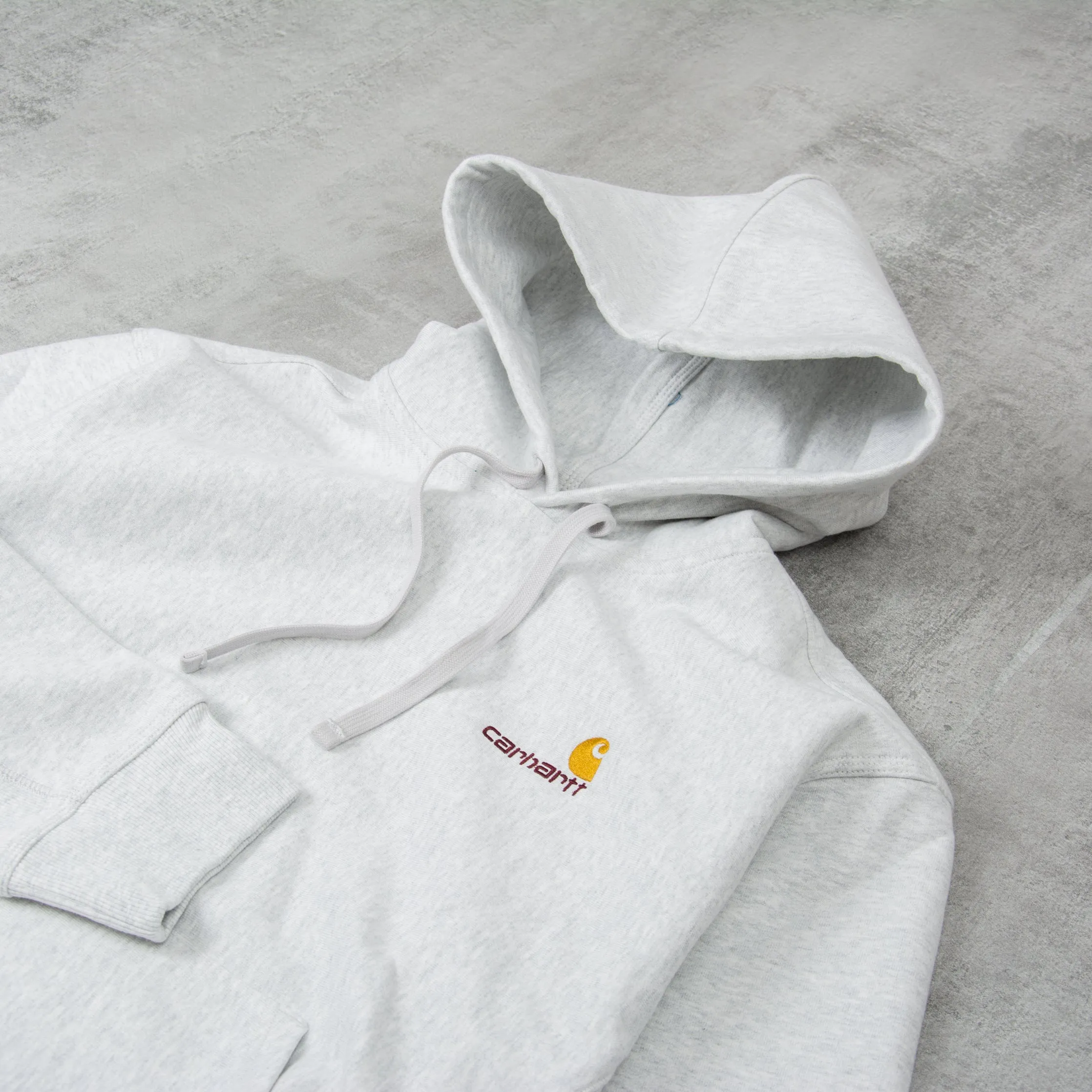 Carhartt WIP American Script Hooded Sweat - Ash Heather