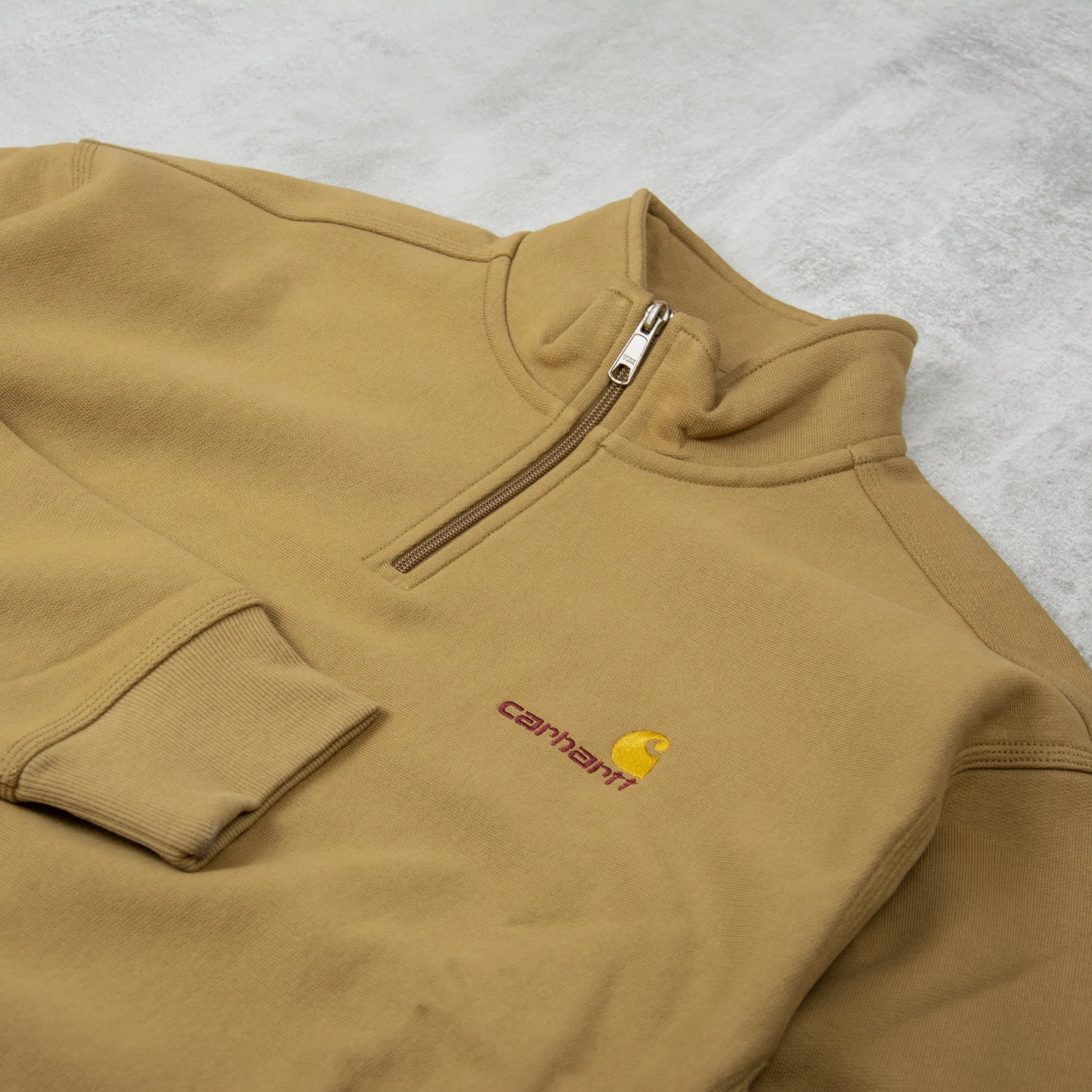 Carhartt WIP Half Zip American Script Sweat - Larch