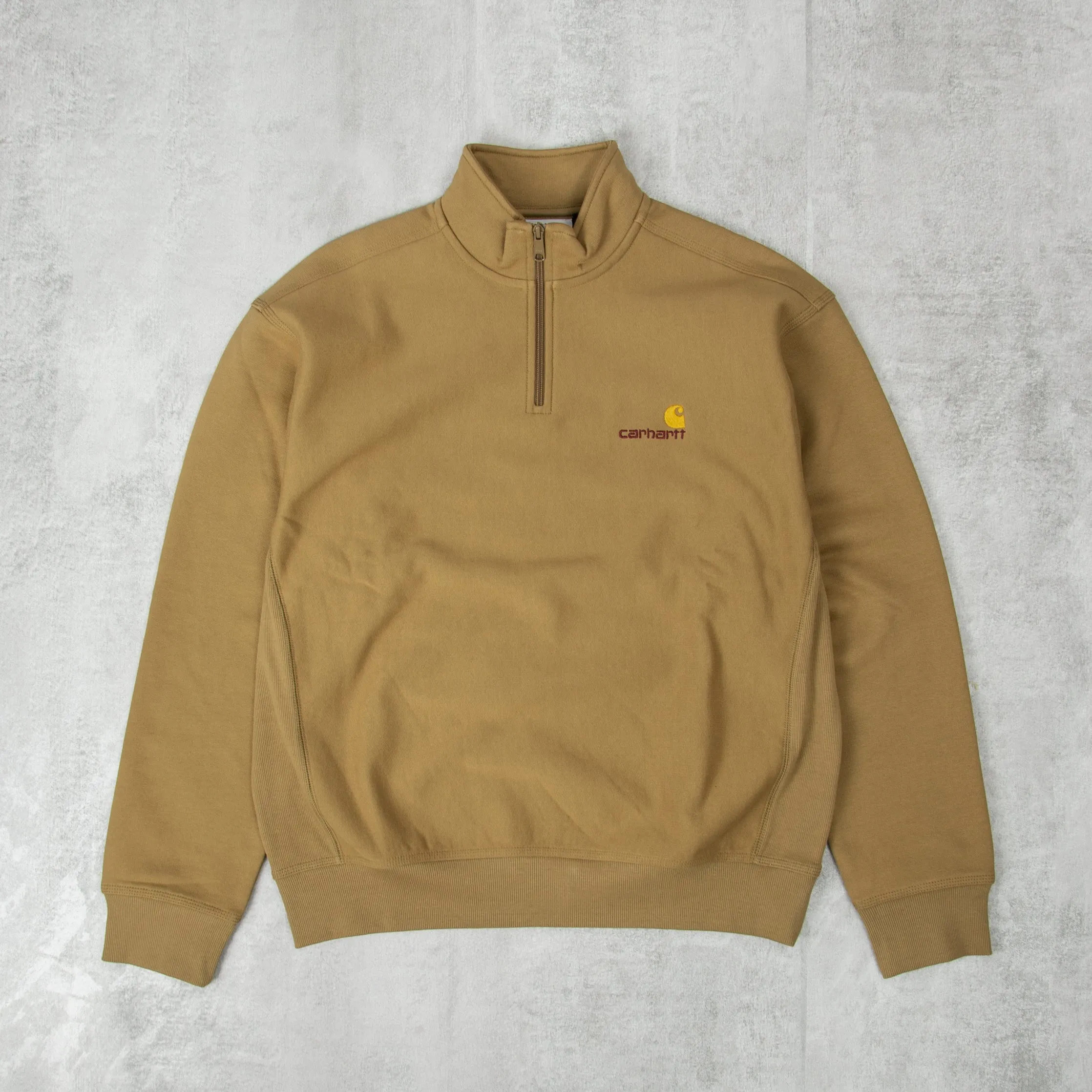 Carhartt WIP Half Zip American Script Sweat - Larch