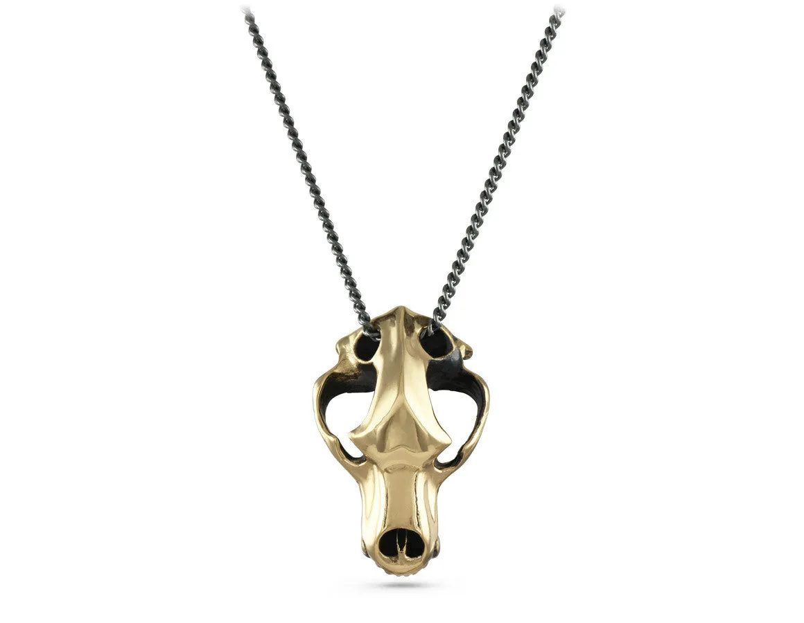 Cave Bear Skull Necklace - Bronze