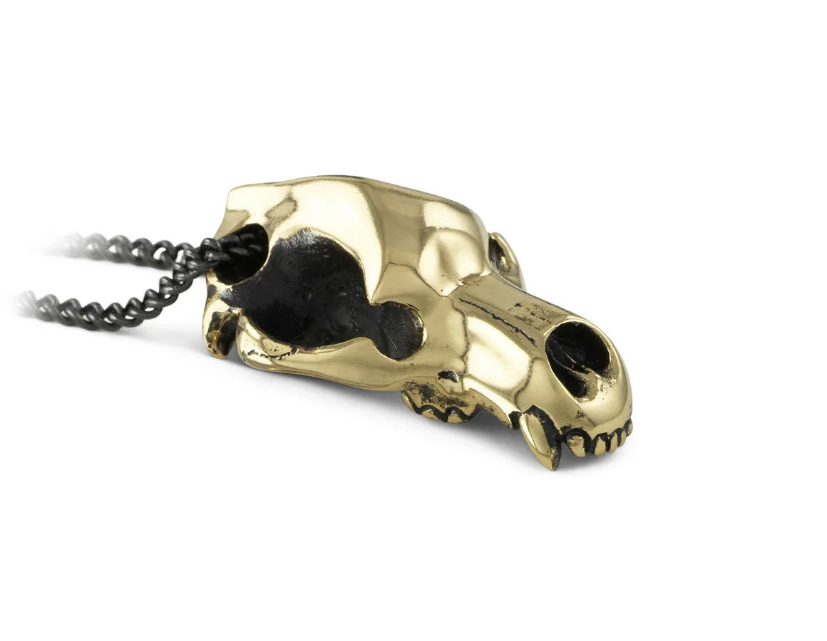 Cave Bear Skull Necklace - Bronze