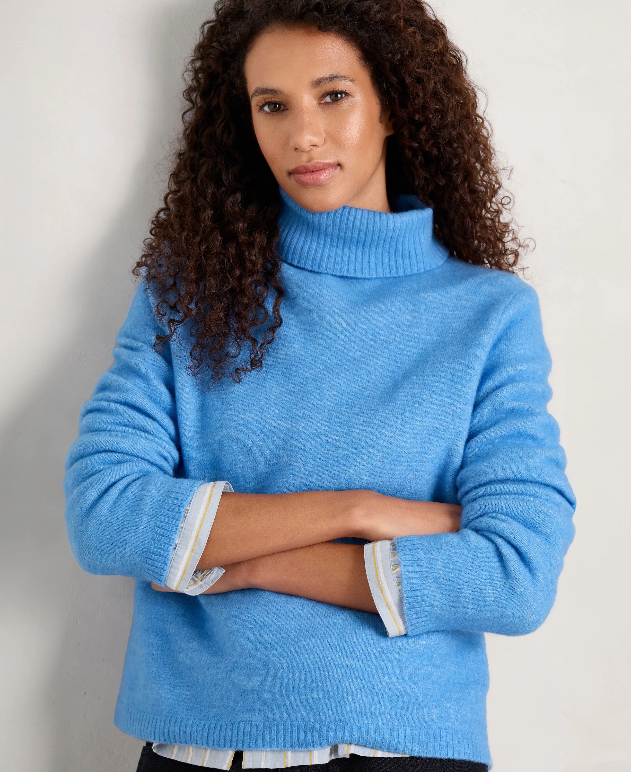 Cloud Chasing Roll Neck Jumper - Clear Sky