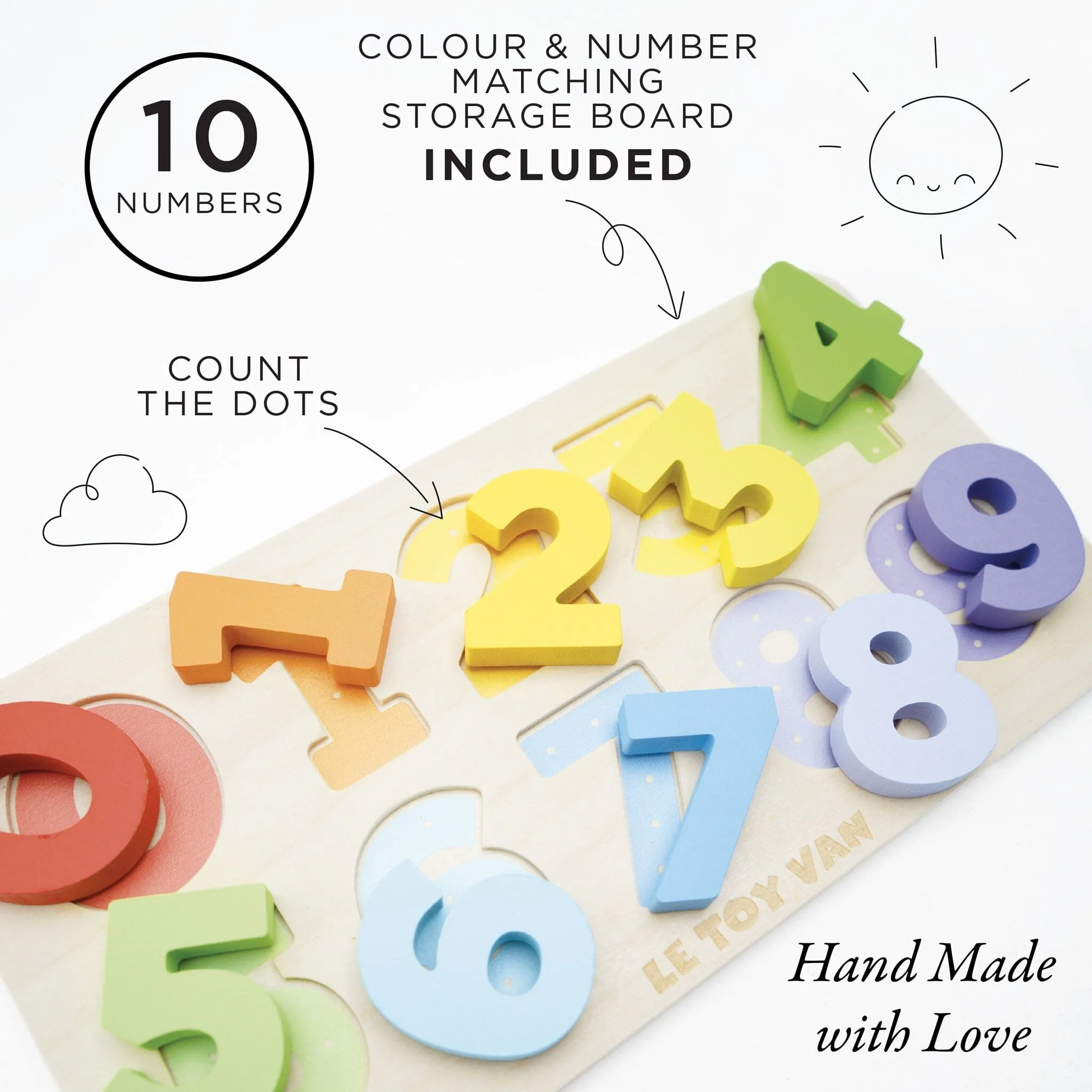 Counting Wooden Numbers Shape Sorter