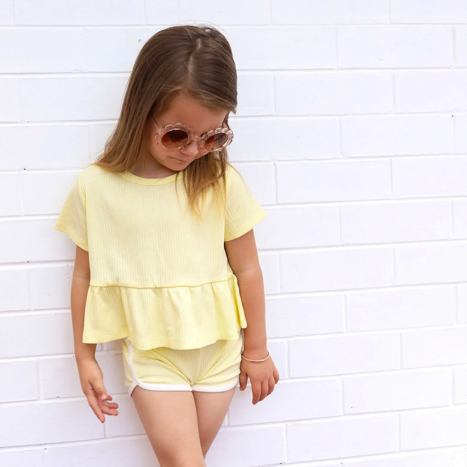 Cozy Two Tone Shorts - Banana