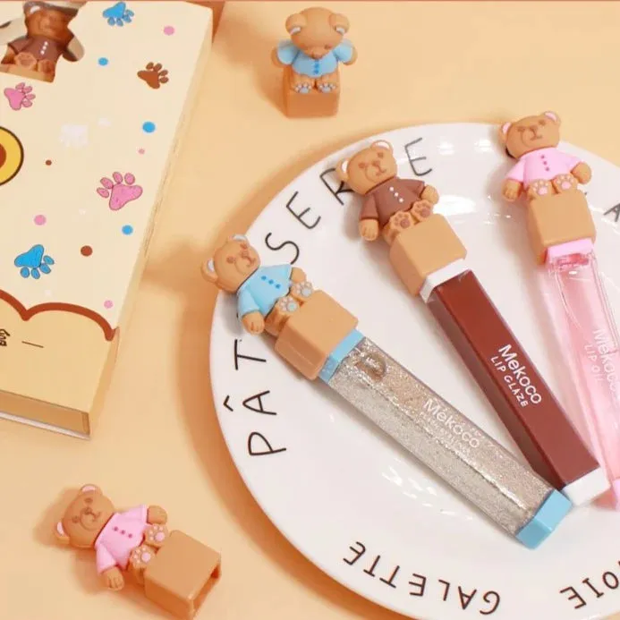 Cute Bear Transparent Lip Oil Set MK18696