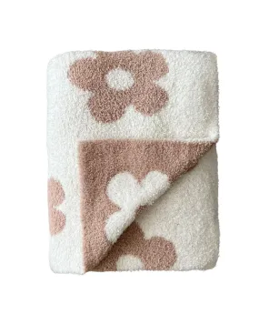 Daisy Fuzzy Blanket | Latte