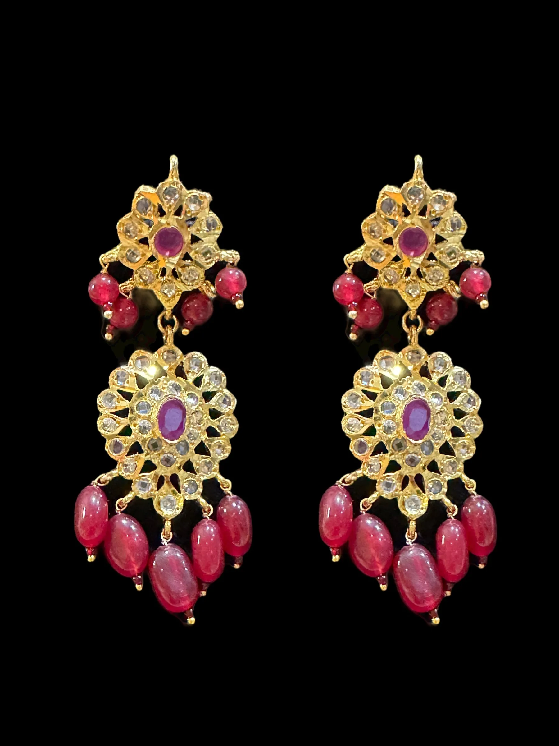 DNS15 Palakh ruby mango necklace set  (READY TO SHIP)