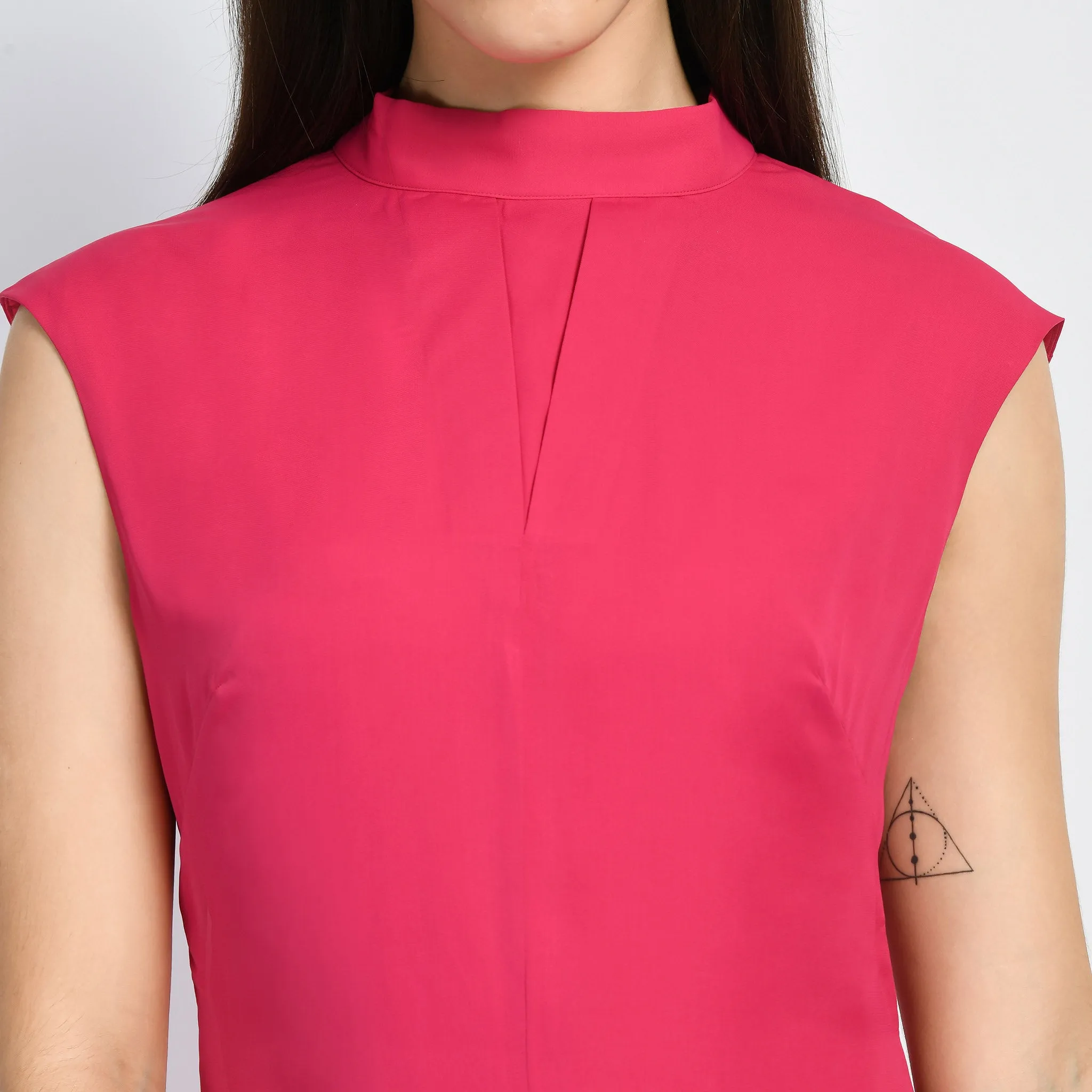 Exude Vibrance Open Back Midi Dress (Hot Pink)