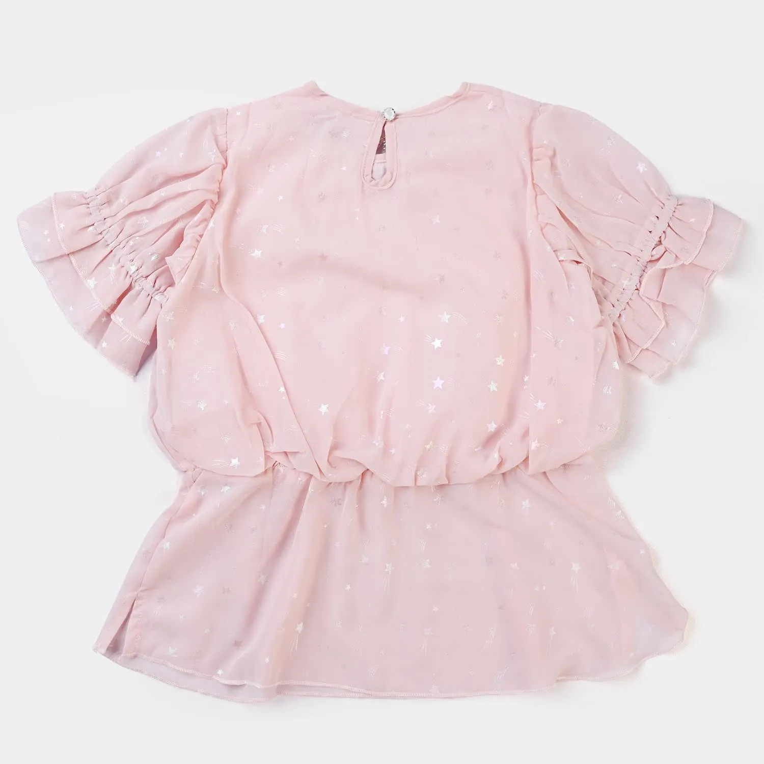 Girls Chiffon Fancy Top-Peach