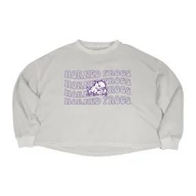 Groovy Gal Crop Crewneck in Texas Christian University