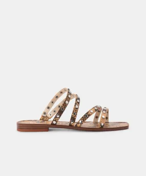 IZABEL STUDDED SANDALS MANGO SNAKE PRINT STELLA