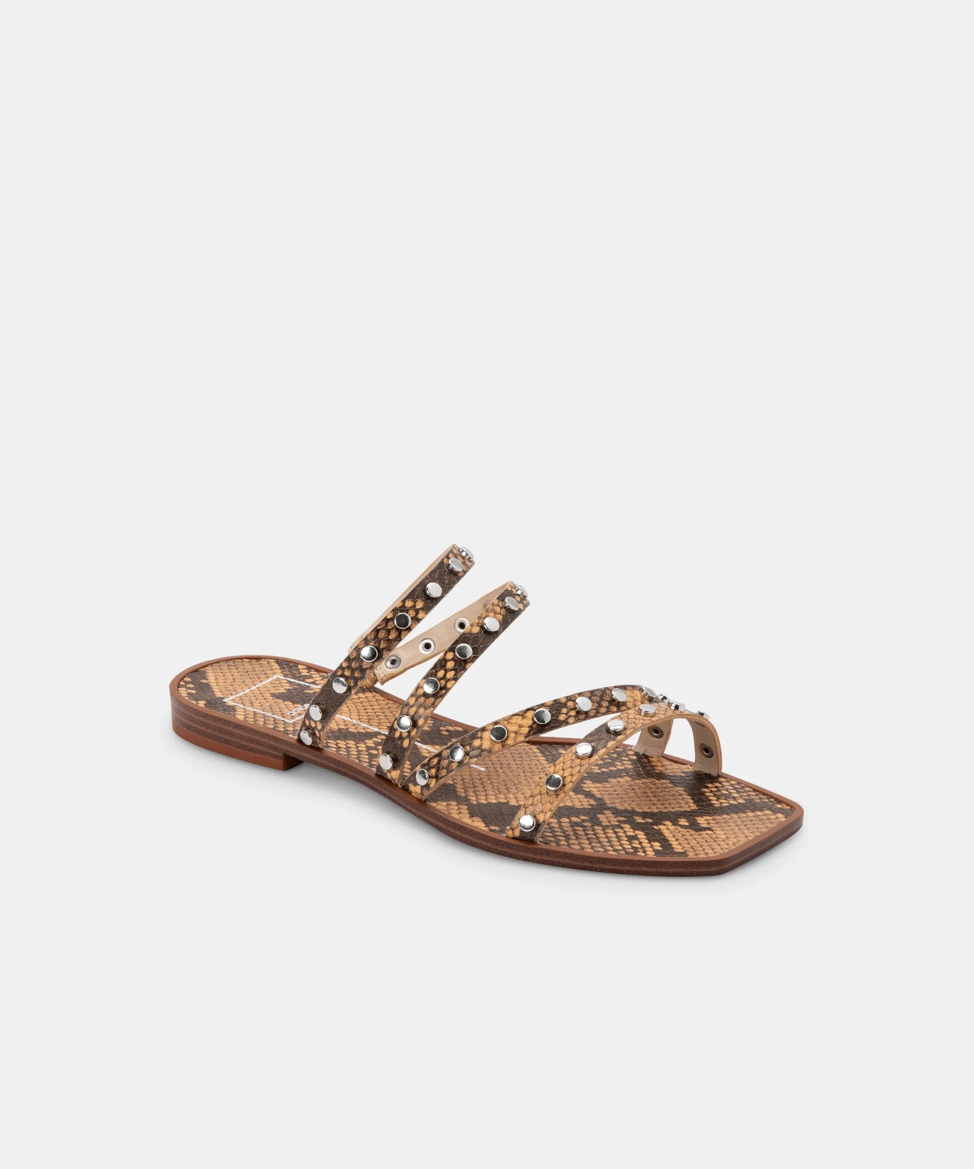 IZABEL STUDDED SANDALS MANGO SNAKE PRINT STELLA