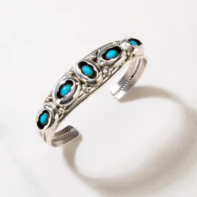 Kathleen Chavez Sleeping Beauty Turquoise Navajo USA Native American Made 925 Sterling Silver Cuff