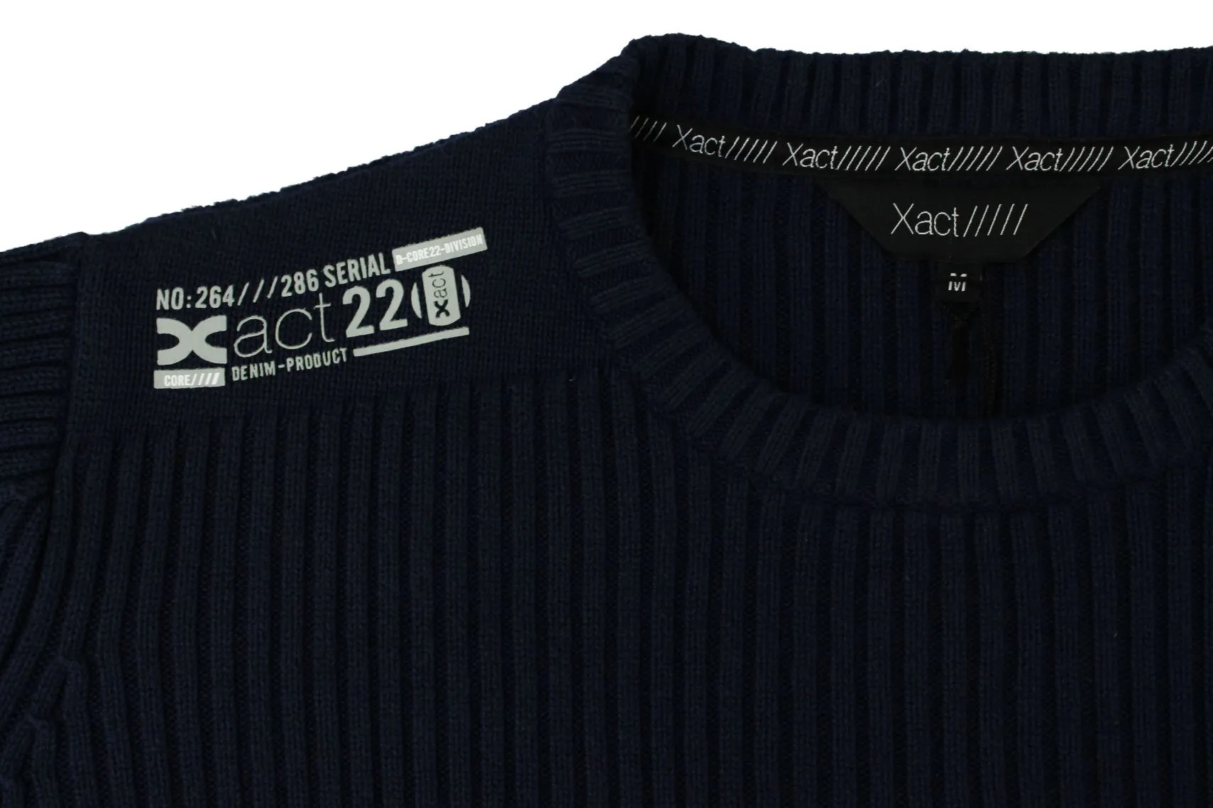 Mens Xact Ribbed Crew Neck Cotton Jumper