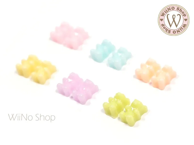 Mini Pastel Gummy Bear Candy Nail Art Cabochons - 5 pcs