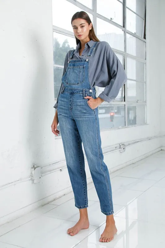 Comfortable Mom-Fit Denim Overalls for Women