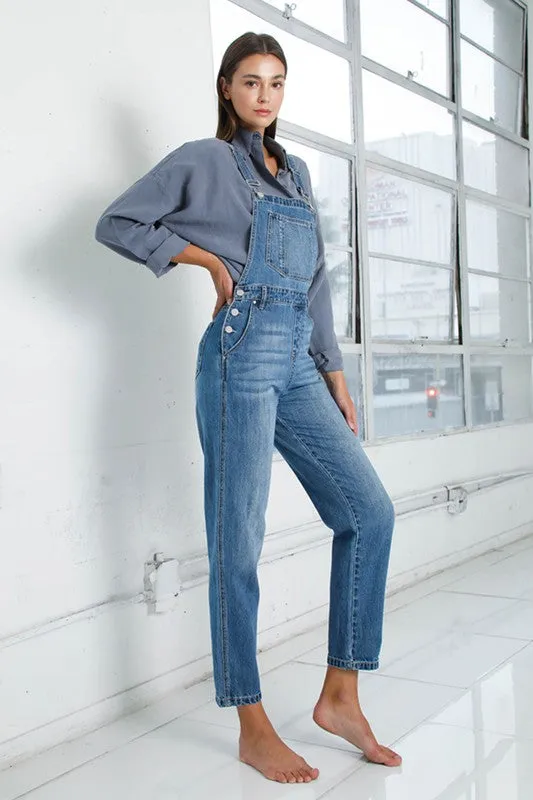 Comfortable Mom-Fit Denim Overalls for Women