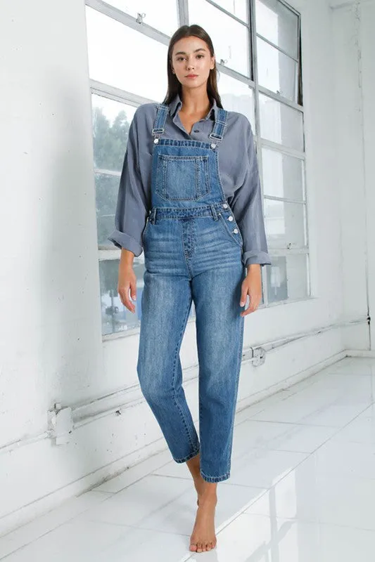 Comfortable Mom-Fit Denim Overalls for Women