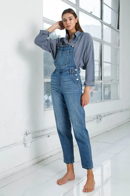 Comfortable Mom-Fit Denim Overalls for Women