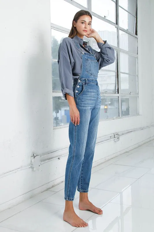 Comfortable Mom-Fit Denim Overalls for Women