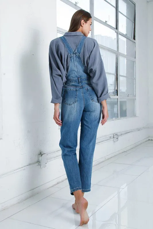 Comfortable Mom-Fit Denim Overalls for Women