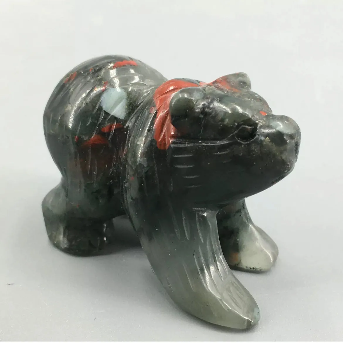 Natural African Bloodstone gemstone Bear